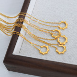 Collar chapado en oro de 18 quilates con revestimiento de acero de titanio de color sólido y estilo simple de roca