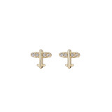 Pendientes de circón con incrustaciones de cobre de avión de estilo simple 1 par