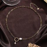Collar con colgante chapado en plata chapado en oro de 18 quilates con incrustaciones de cobre y nudo de lazo de estilo barroco