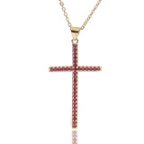 Collar con colgante de cobre con cruz de moda, cadena, collares de cobre