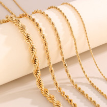 Collar chapado en oro de titanio y acero inoxidable de color sólido estilo simple informal