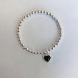 Estilo Simple Forma de Corazón Cobre Con Incrustaciones de Cuentas Pulseras de Ágata 1 Pieza