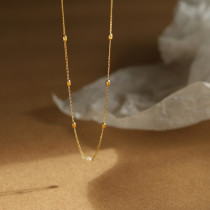 Collar chapado en oro de 18 quilates con revestimiento de acero inoxidable geométrico de estilo simple informal