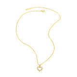 Estilo simple Forma de corazón Cobre Chapado en oro Collar con colgante de circón 1 pieza