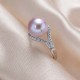 Anillos de circón de perlas con incrustaciones de cobre redondos de estilo simple