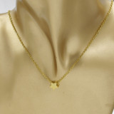 Collar chapado en oro rosa chapado en oro de 18 quilates con revestimiento de acero de titanio y estrella de estilo simple