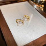 Pendientes de circón con incrustaciones de cobre y gato de estilo simple
