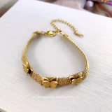 Pulseras geométricas plateadas oro del Zircon del acero inoxidable 14K del estilo vintage al por mayor