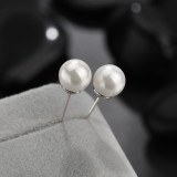 1 par de pendientes colgantes de circonita de cobre con incrustaciones de perlas de estilo Simple, gancho para la oreja