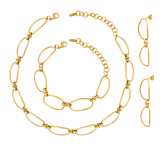 Collar plateado oro Titanium de los pendientes de las pulseras del chapado en acero del nudo simple del estilo