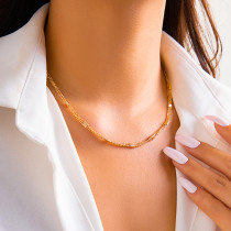 Estilo simple Estilo clásico Collar de cadena de cobre de color sólido
