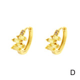 1 par de pendientes chapados en oro de 18K con incrustaciones de circonita de cobre y círculo cuadrado de estilo Simple y elegante