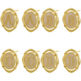 Pendientes chapados en oro y cobre con letras de estilo vintage, 1 par