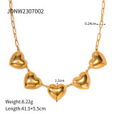 Collar plateado oro del acero inoxidable 18K de la forma del corazón del estilo de IG en bulto