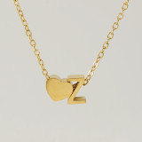 Collar de cobre con forma de corazón y letras de estilo simple, collares de cobre chapados