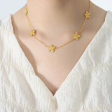 Collar plateado oro Titanium de las pulseras del chapado en oro 18K de la flor dulce