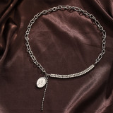 Collar pendiente del Zircon de la perla de agua dulce de las perlas artificiales del cobre humano del estilo simple a granel