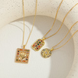 Collar chapado en oro de 14 quilates con incrustaciones irregulares de cobre geométrico de estilo clásico elegante