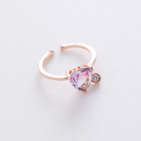 Nuevo anillo coreano de circón de cristal con microincrustaciones