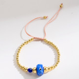 Pulseras de esmalte de cobre con cuerda de ojo del diablo de moda, 1 pieza