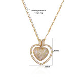 Collar con colgante chapado en oro de 18 quilates con incrustaciones de cobre y forma de corazón de estilo simple