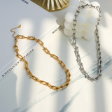Conjunto de pendientes y collar con pulsera en forma de U con hebilla de herradura, conjunto de joyas de acero de titanio de 18 quilates