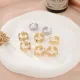 Anillos abiertos chapados en oro de 18K con revestimiento de esmalte de acero inoxidable con flor de estilo IG