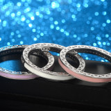 Anillos de piedras preciosas artificiales con incrustaciones de cobre blanco redondo de estilo simple