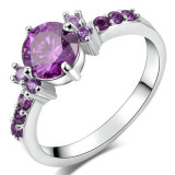 Anillos De Circón Con Incrustaciones De Cobre Redondos De Moda 1 Pieza