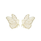 1 par de pendientes de cobre de mariposa de estilo clásico para mujer
