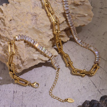 Collar de pulsera de herradura en forma de U de lujo ligero chapado en oro de 18 quilates de acero de titanio al por mayor