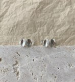 1 par de pendientes de aro chapados en plata y cobre geométricos de estilo simple