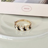 Anillo de perlas de conejito Mujer Estilo Hepburn Nicho Nuevo diseño chino Personalidad de la moda Lujo asequible Estilo versátil Anillo de dedo índice