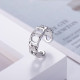 1 pieza Anillo abierto de cobre redondo con letra de moda linda