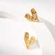 Pendientes chapados en cobre con forma de corazón a la moda, 1 par