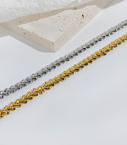 Pulseras chapadas en oro con revestimiento de acero de titanio geométrico elegante