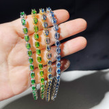 Elegantes pulseras de circón con incrustaciones de cobre de color sólido