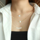 Collar chapado en oro con cadena de suéter de perlas de tres capas de moda al por mayor