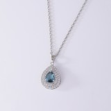 Colgante de collar de circonio de cobre con gotas de agua de estilo simple retro a granel