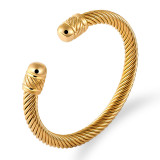 Brazalete De Acero Inoxidable De Color Sólido De Moda 1 Pieza