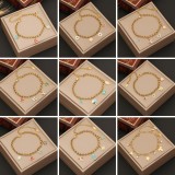 Moda Hoja Forma de Corazón Flor Acero Inoxidable Esmalte Pulseras 1 Pieza