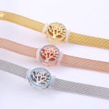 Brazalete de circón con incrustaciones de acero inoxidable Fashion Tree 1 pieza