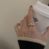 Casual Streetwear Olas Anillos abiertos de cobre