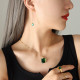 Collar de pendientes de revestimiento de acero de titanio rectangular de estilo simple