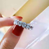Nuevo anillo de circón abierto ovalado simple