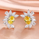 Pendientes De Cobre Con Incrustaciones De Pendientes De Cobre De Flor De Moda