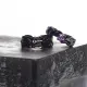 Anillo abierto de circón con incrustaciones de cobre irregular punk