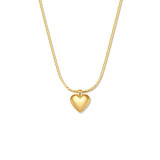 Collar colgante chapado en oro de cobre con forma de corazón de estilo simple a granel