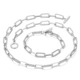 Ecklace de clip de papel trenzado de acero titanio simple de moda