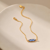 Pulseras plateadas oro geométrico de la piedra 18K del vidrio del embutido del cobreado del estilo simple